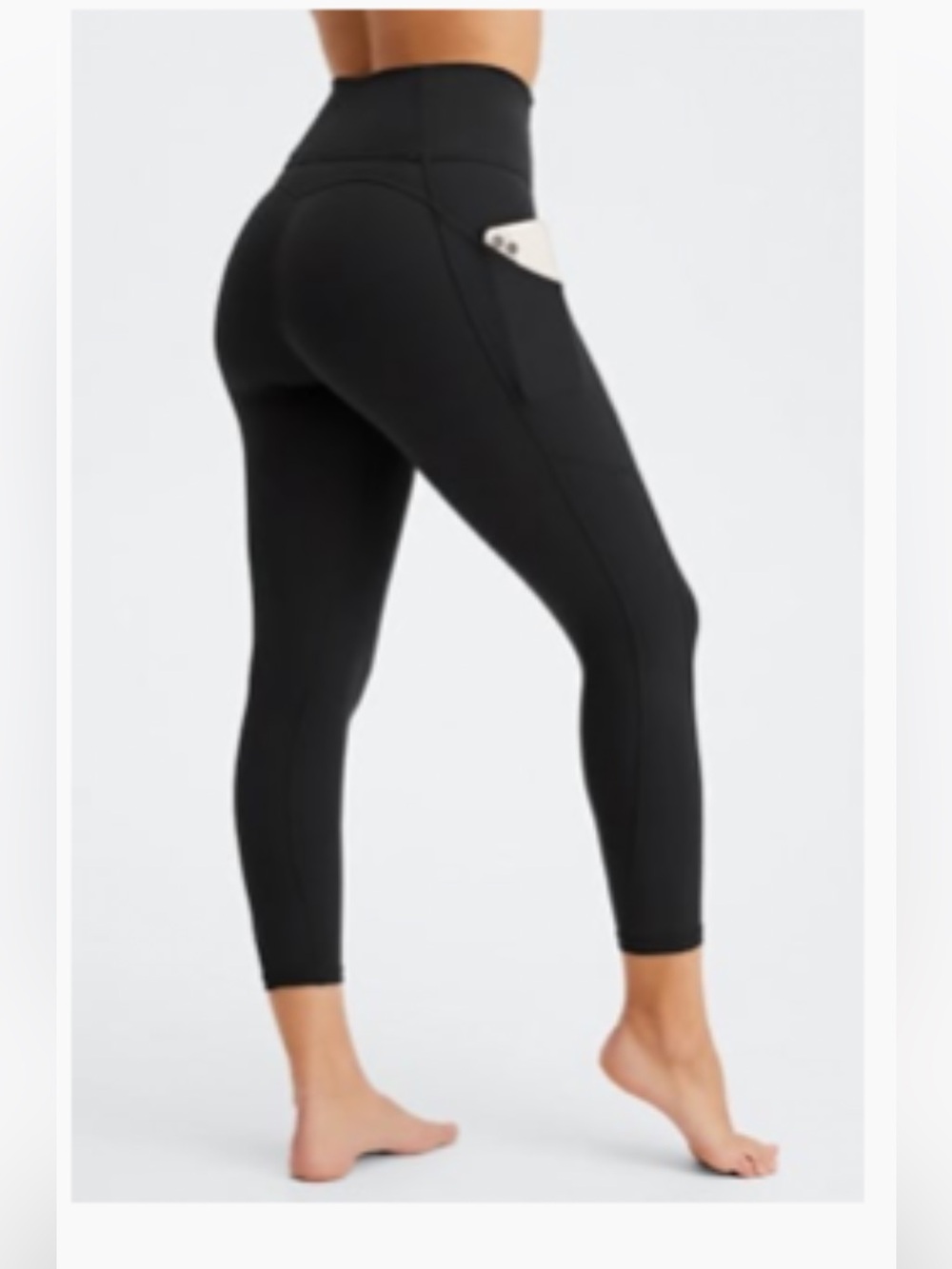 Fabletics Oasis PureLuxe High-Waist Black Capri Leggings, Size Large